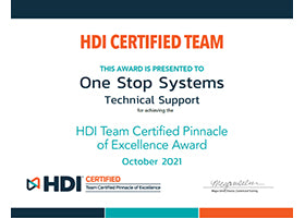 2021 HDI's Pinnacle of Excellence Award